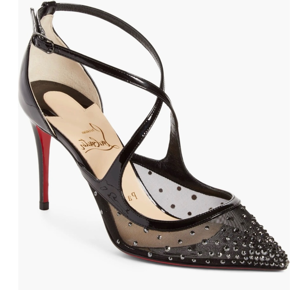 W/ RECEIPT Christian Louboutin Twistissima Strass Crystal Embellish Pump EU38.5